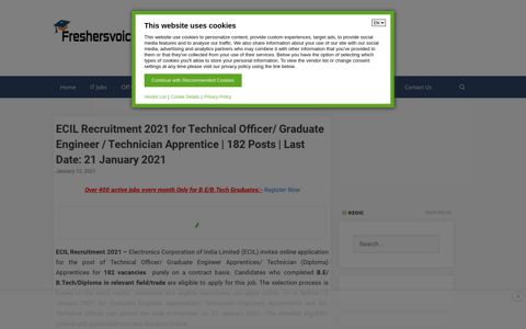 ECIL Recruitment 2020 for Technical Officer/Scientific Asst-90 ...