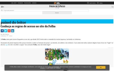 Conheça as regras de acesso ao site da Folha - 20/06/2012 ...