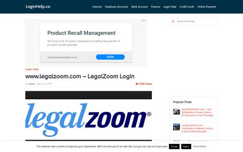 www.legalzoom.com - LegalZoom Login - Login Helps