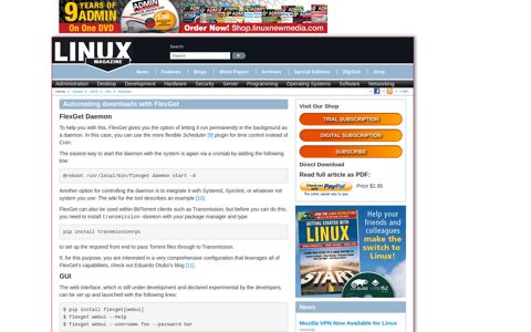 Automating downloads with FlexGet - Linux Magazine