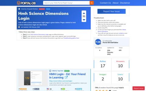 Hmh Science Dimensions Login - Portal-DB.live