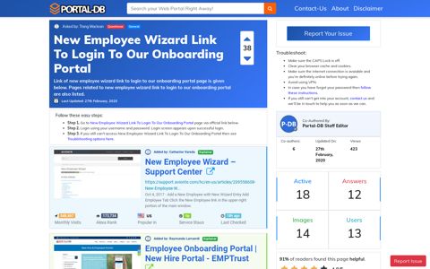New Employee Wizard Link To Login To Our Onboarding Portal