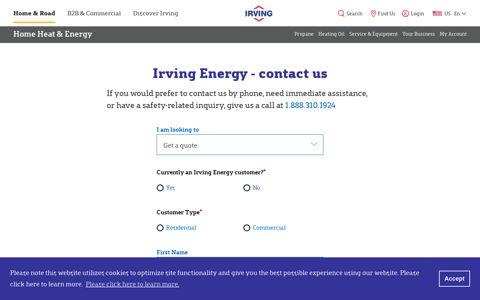 Irving Energy - contact us | Irving Oil