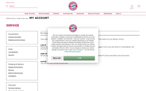 My Account: myFCB Login | FC Bayern Munich online store