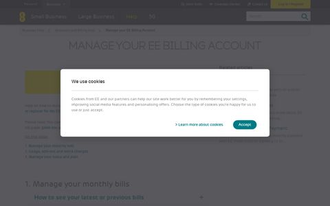 Manage your EE Billing Account | Business Help | EE Business