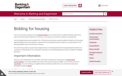 Bidding for housing | LBBD