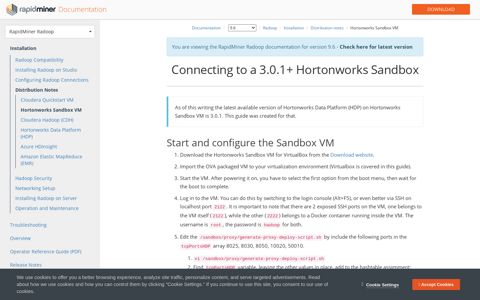 Hortonworks Sandbox VM - RapidMiner Documentation