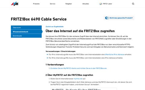 Box zugreifen | FRITZ!Box 6490 Cable - AVM