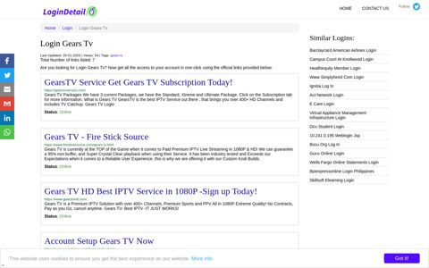 Login Gears Tv GearsTV Service Get Gears TV Subscription ...