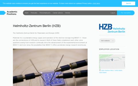 Jobs at Helmholtz-Zentrum Berlin (HZB) - Academic Positions