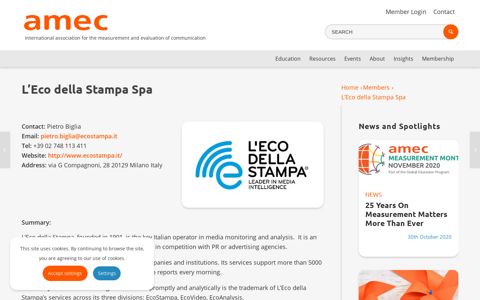 L'Eco della Stampa Spa - AMEC | International Association for ...