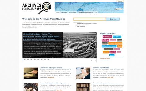 Archives Portal Europe: HOME