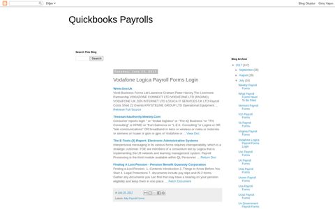 Vodafone Logica Payroll Forms Login - Quickbooks Payrolls