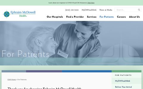 For Patients » Ephraim McDowell Health