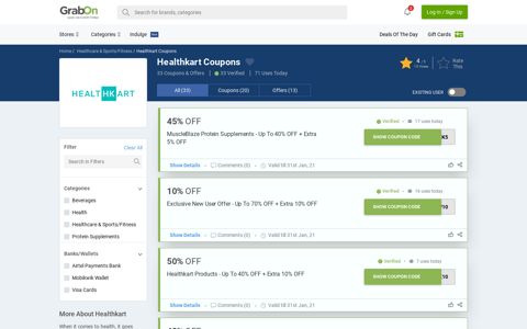 Healthkart Coupons & Offers: FLAT 50% OFF Promo Code ...