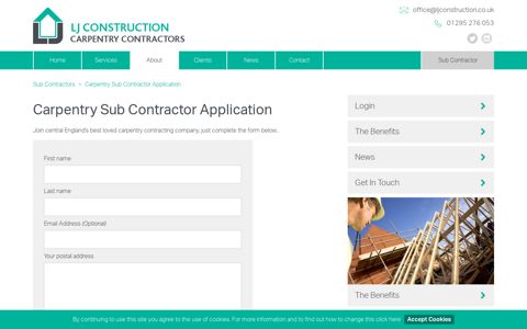 Carpentry Subcontractor Job Application | LJ Construction