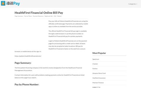 HealthFirst Financial Bill Pay Online, Login, Customer Service ...