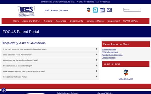 FOCUS Parent Portal - Wakulla County Schools