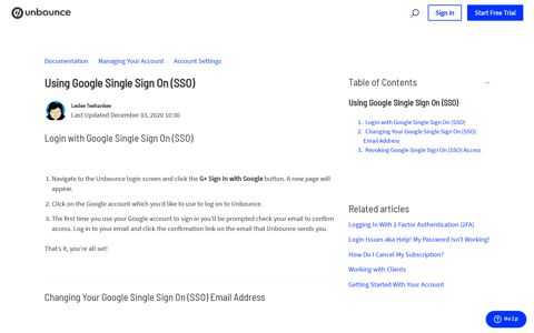 Using Google Single Sign On (SSO) – Documentation