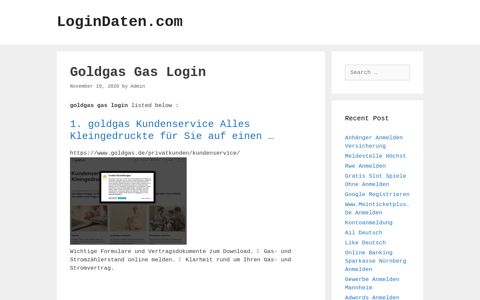 Goldgas Gas Login - LoginDaten.com