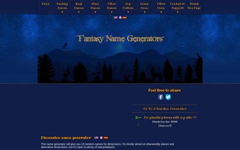 Dimension name generator - Fantasy Name Generators
