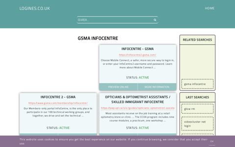 gsma infocentre - General Information about Login