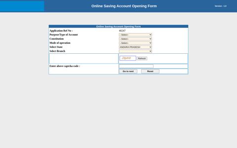 Online Saving Account Opening Form - Bank of Maharashtra