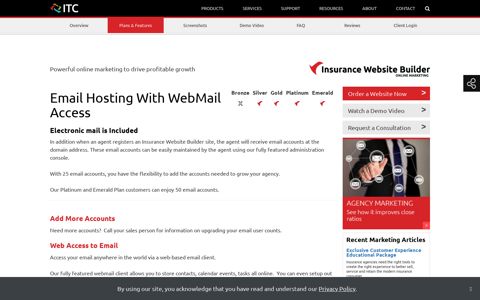 Email Hosting With WebMail Access - Insurance Website ...