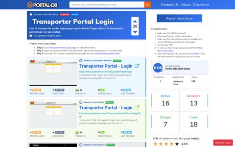 Transporter Portal Login