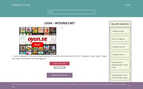 Login - Integrees.net - General Information about Login