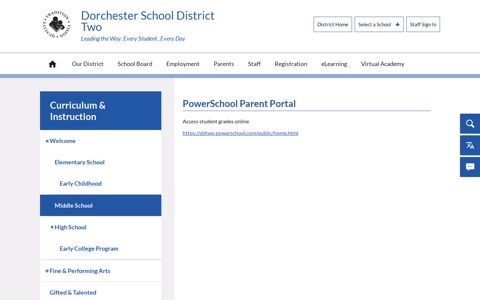 PowerSchool Parent Portal - Dorchester School District Two