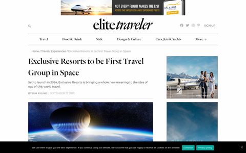 Exclusive Resorts to be First Travel Group in Space | Elite ...