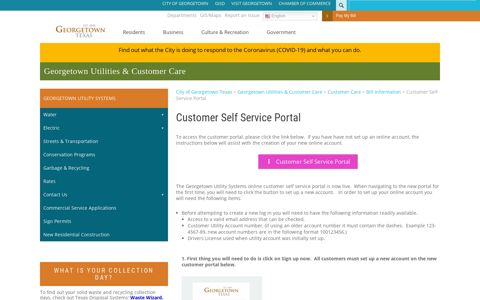 Customer Self Service Portal – Georgetown Utilities ...