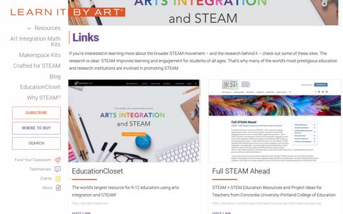 Learn It By Art® - STEAM Links & Online Resources