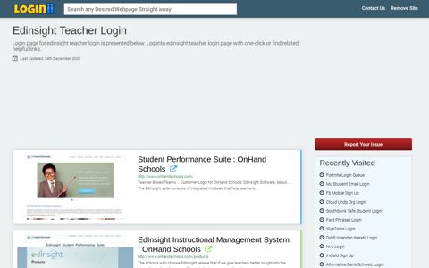 Edinsight Teacher Login - Loginii.com