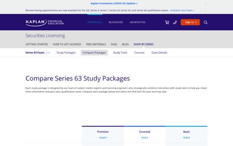 Series 63 Securities Study Packages | Kaplan Financial ...