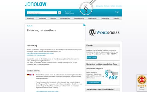 WordPress | WooCommerce | AGB | Internetshop - janolaw