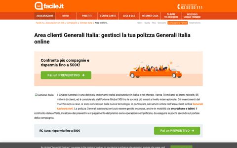Area clienti Generali Italia online | Facile.it