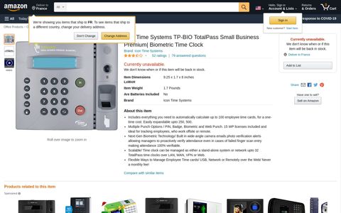 Icon Time Systems TP-BIO TotalPass Small ... - Amazon.com