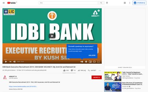 IDBI Bank Executive Recruitment 2019 | 300 BANK ... - YouTube