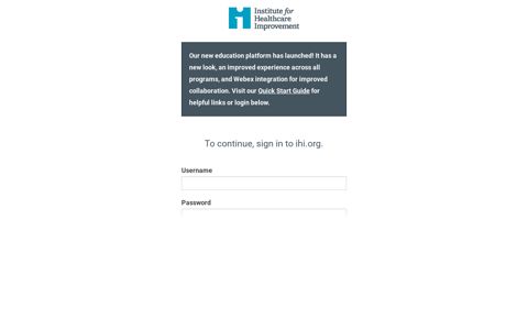 Log In or Register for the IHI Education Platform