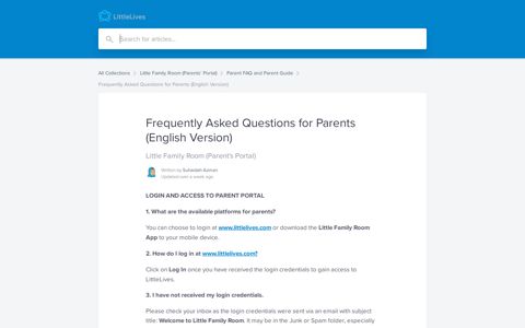 Frequently Asked Questions for Parents (English Version ...