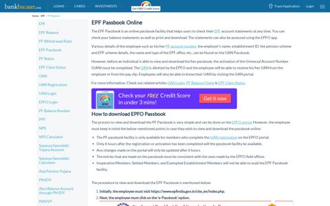 EPF Passbook - Access & Download UAN Passbook Online