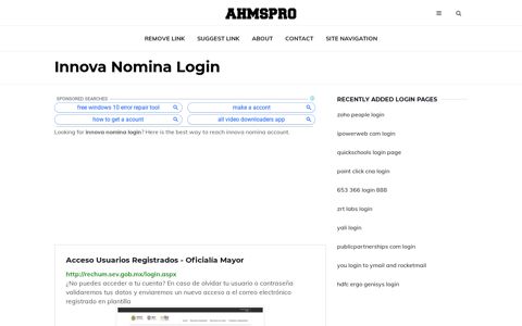 Innova Nomina Login - AhmsPro.com