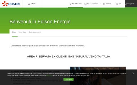 area riservata ex clienti gas natural vendita italia - Edison ...