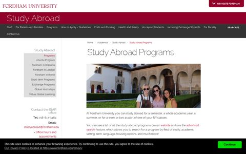 Study Abroad Programs | Fordham