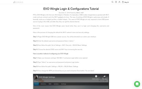 EVO Wingle Login & Configurations Tutorial 2020 by Abdul Hadi