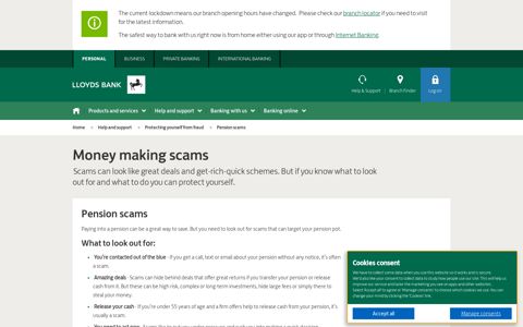 Pension scams | Protecting yourself from fraud | Lloyds Bank