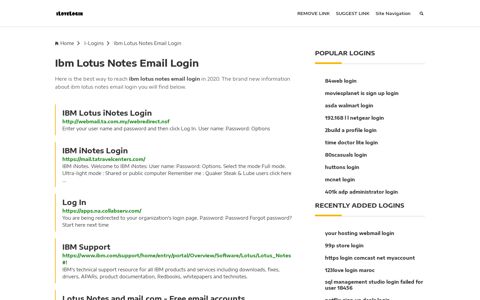 Ibm Lotus Notes Email Login ❤️ One Click Access