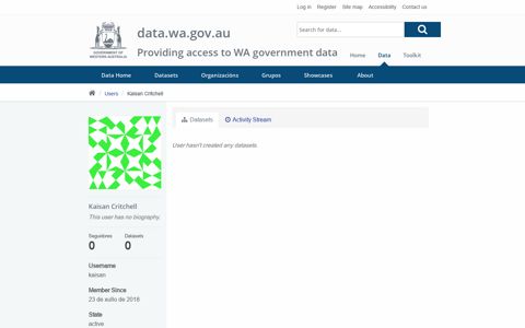 Kaisan Critchell - Users - data.wa.gov.au